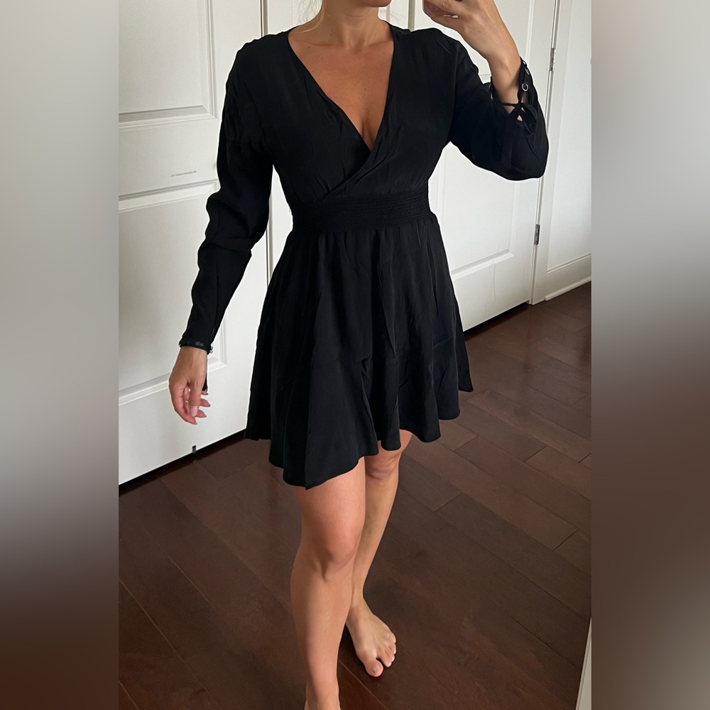 Zara Black Long Sleeve Mini Dress